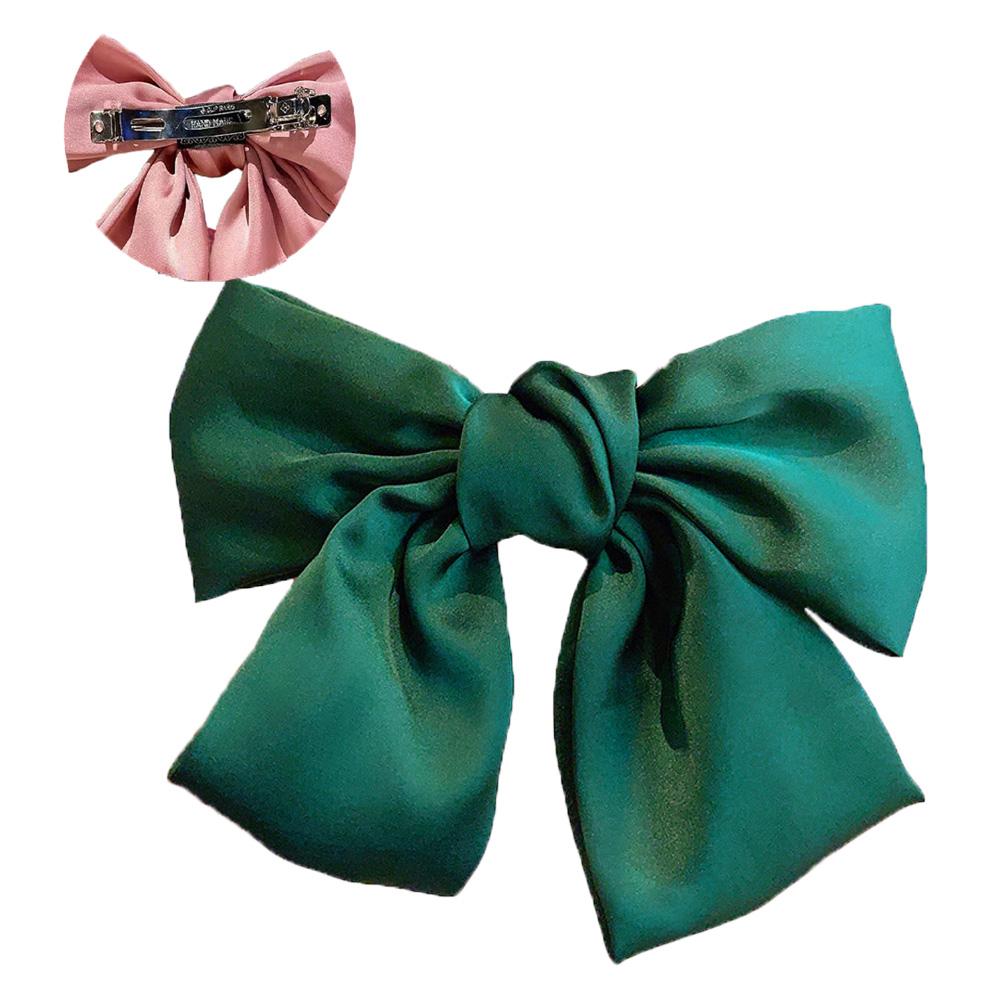 Big Hair Bow Ties Hair Clips Satin Two Layer Butterfly Bow For Women Accessories Barrettes for School Christmas Gift