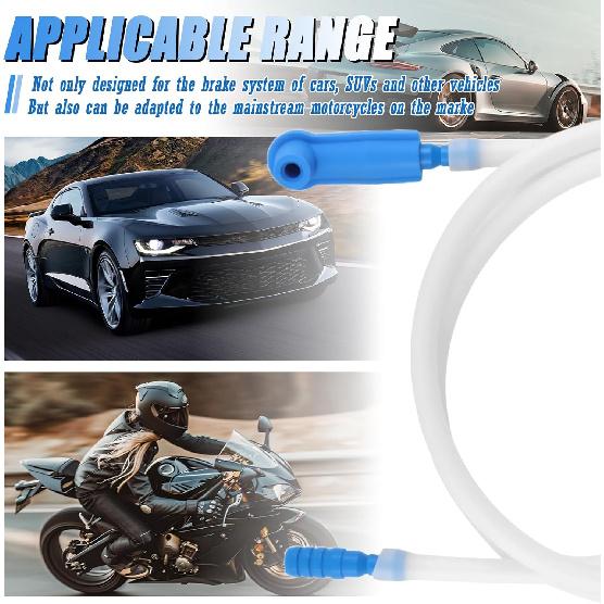 3.94Ft Car Brake Bleeder Hose with Brake Bleeder Adapter,Soft Car Break Bleeders Hose for Maintenance of Automotive Brakes Systems,Translucent Cars