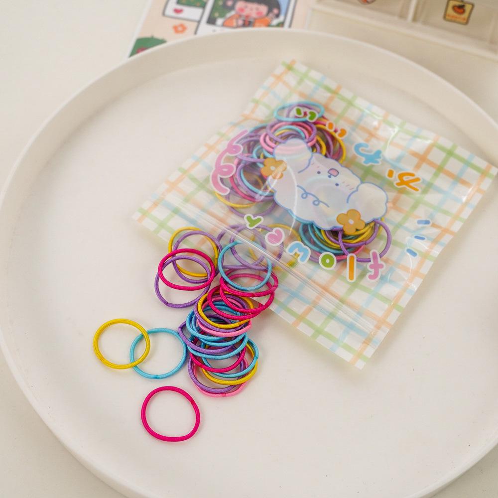 

100pcs Children s Colorful Small Rubber Band Bright High Elastic Hair Tie Baby Hair Rope Headwear Girls Kids Hair Accessories