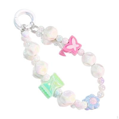 Bracelet porte-clés perlé Dessin animé Portable Coloré Porte-clés Anniversaire Enfants Femmes