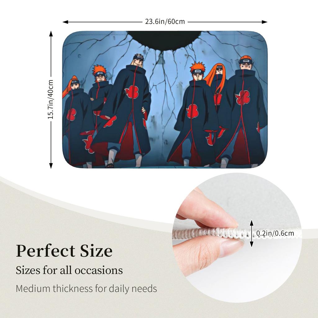 Custom Anime N-Narutoes Doormat Non-Slip Entrance Welcome Kitchen Bathroom Floor Door Mat Toilet Living Room Carpet Rug