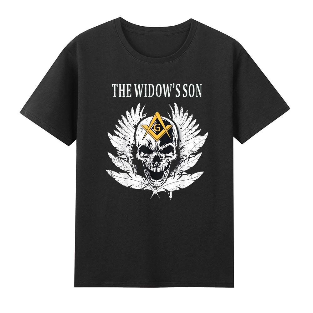 Freemason The Widows Son Wings Skull Masonic Compass Square TShirt S