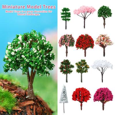 Building Landscape Accessories Artificial Scenery Trees Miniature Flower Tree Railroad Decoration