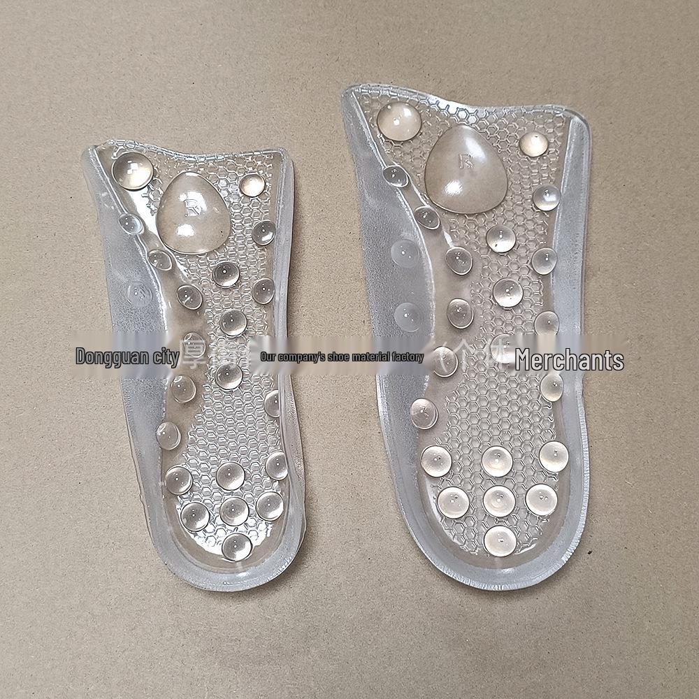 Flat Feet Correction Silicone Heel Pad - Self-Adhesive, Shock Absorbing, Massage, Half-Size.