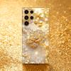 Elegant Golden Flower Sparkle phone case glass s26 ultra case s25 ultra case for Samsung Galaxy S26 S25 S24 S23 S22FE Ultra Plus
