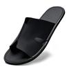 Mens Slippers Luxury Leather Slides Flats Slip Ons Summer Indoor Outdoor Casual Sandals Fashion Beach Shoes for Men 2025 New