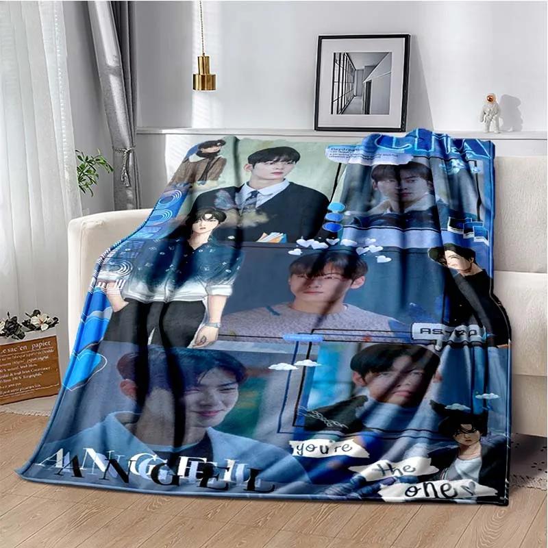 Populární korejský herec Cha EunWoo deka Star Art Flanel Měkká teplá deka pro ložnici Pikniková deka Dárek pro fanoušky