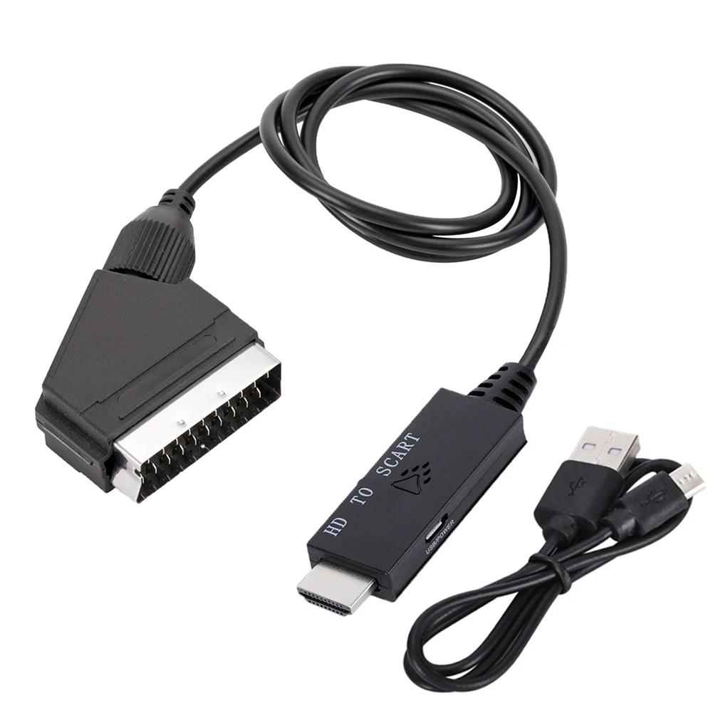 

Конвертер HDMI-совместимый в Scart Вход HDMI-совместимый на выход Scart Аудио-видео кабель адаптер Низкое энергопотребление чёрный