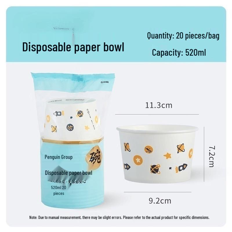 Disposable Round White Paper Bowls