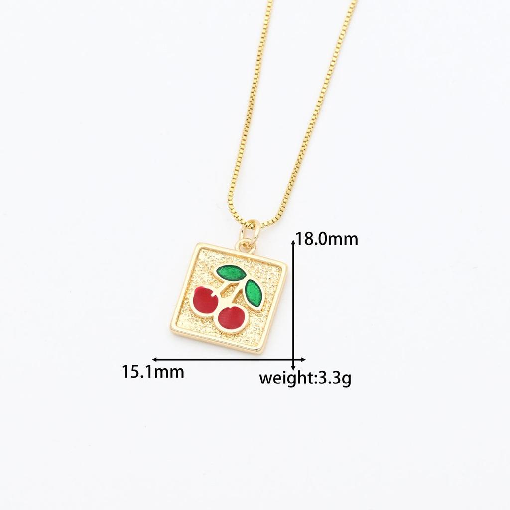 Red Cherry Pendant Fruit Necklace - Light Luxury Clavicle Chain for Women, DIY Jewelry