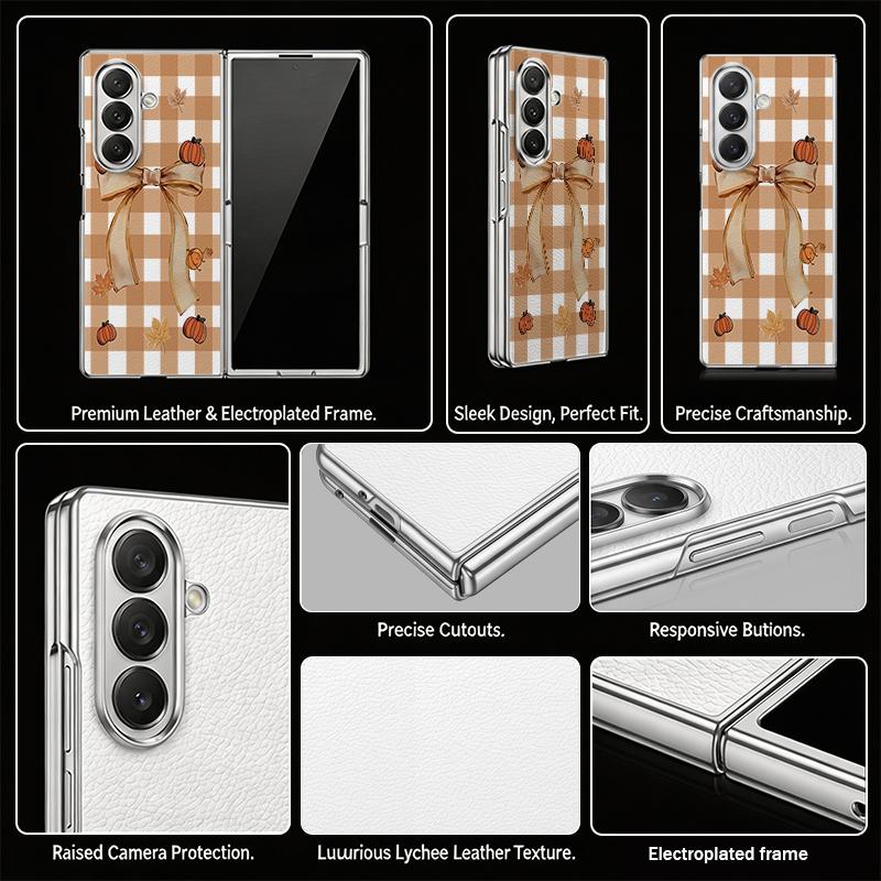 Pumpkin Lantern Ghost Halloween Case For Samsung Galaxy Z Fold 8 Ultra 7 6 5 4 Z Fold8 Fold7 Fold6 Fold5 Luxury Plating Leather Skin Phone Cover
