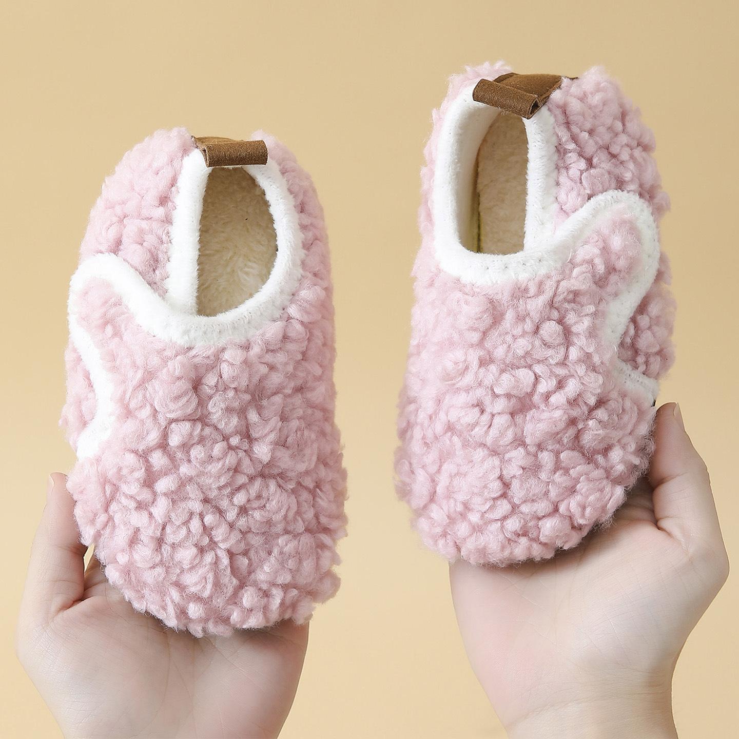 

Autumn and winter children s walking shoes, non-slip and insulating, baby floor socks, thickened warm cotton shoes, adult home slippers, cotton 24-25Inner Length13.6cm