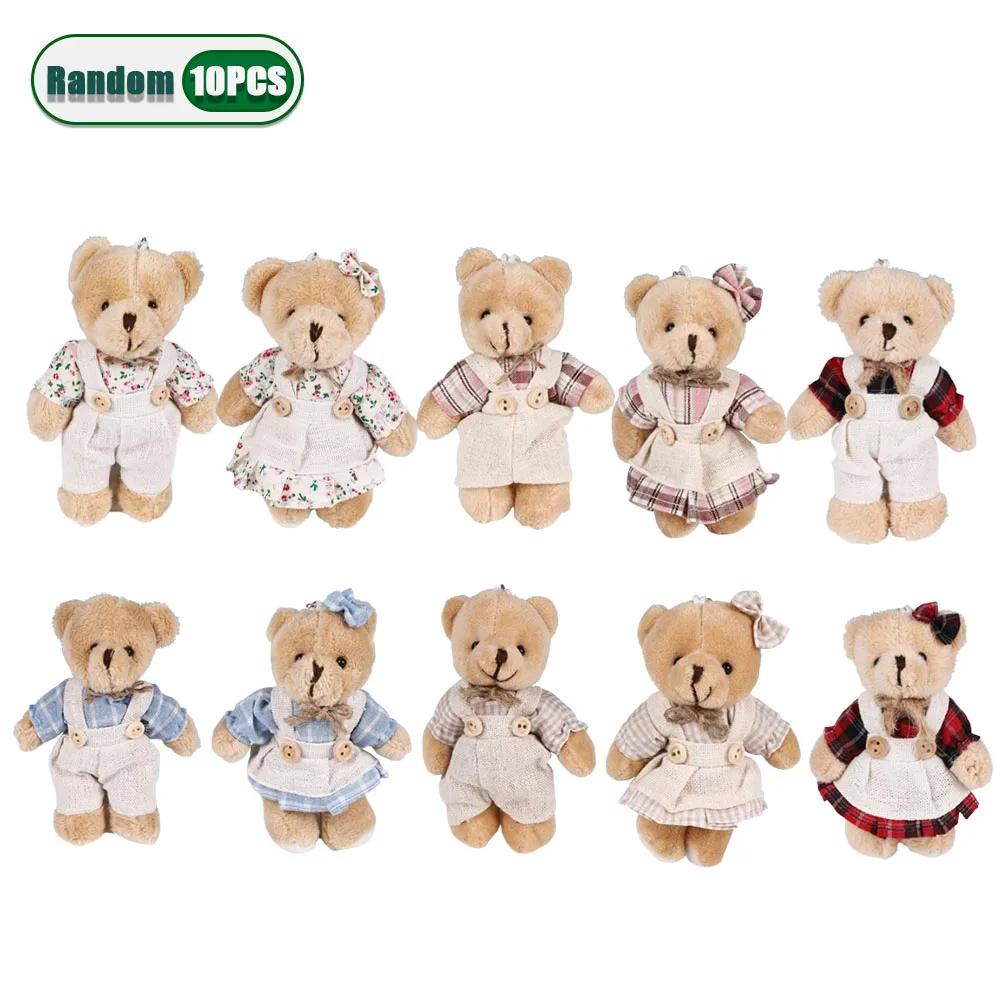 1-20 PZ Orsetto Peluche Carino Indossa Vestiti Portachiavi di Coppia Portachiavi con Ciondolo Orsetto Cartone Animato Portachiavi Decorazione Forniture Regali per Bambini