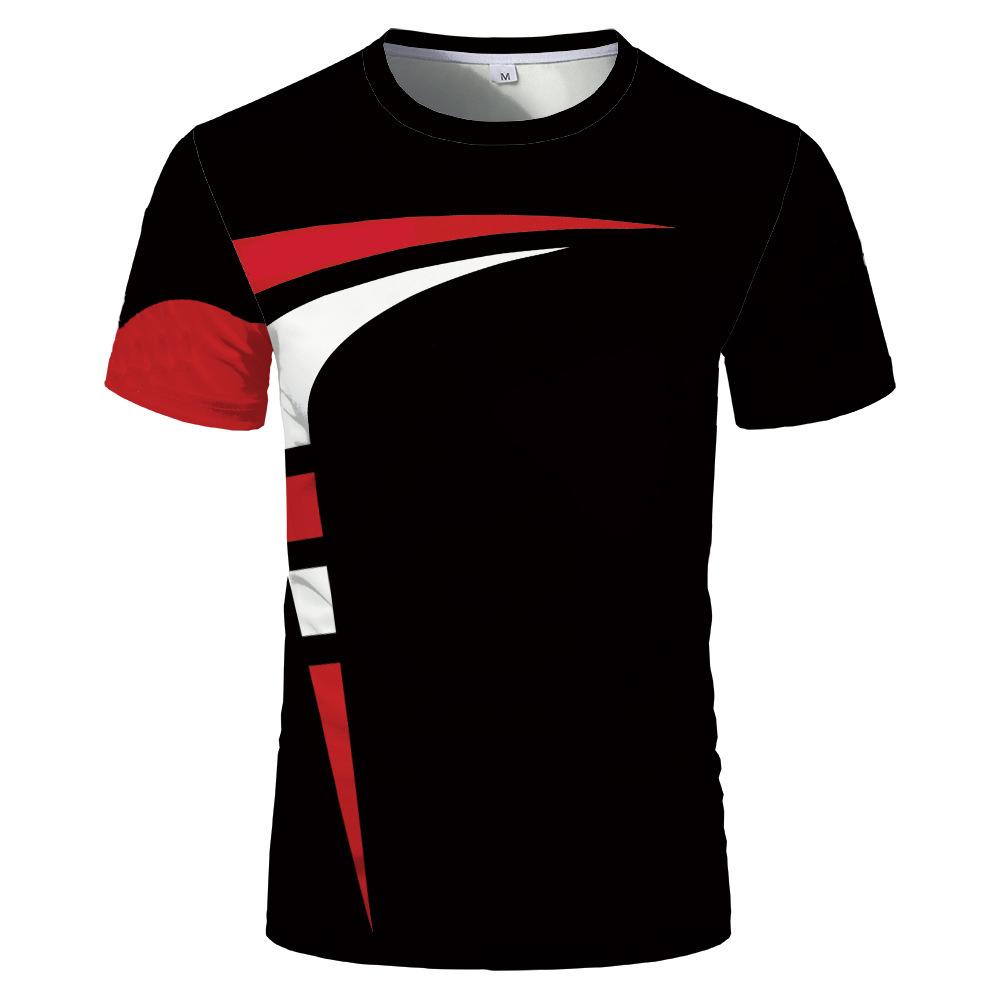 Men's Casual 3D Print T-Shirt Summer Fashion Sports Contest Trend Hip Hop Harajuku Personality round Neck Short Sleeve