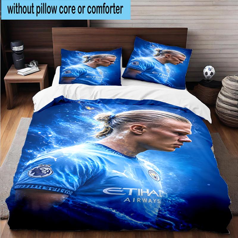 3PCS Erling Haa-land's Electric Moment Bedding Set,Including 1pc Duvet Cover And 2pcs Pillowcases Perfect for Bedroom, Dormitory, Fan Christmas gift