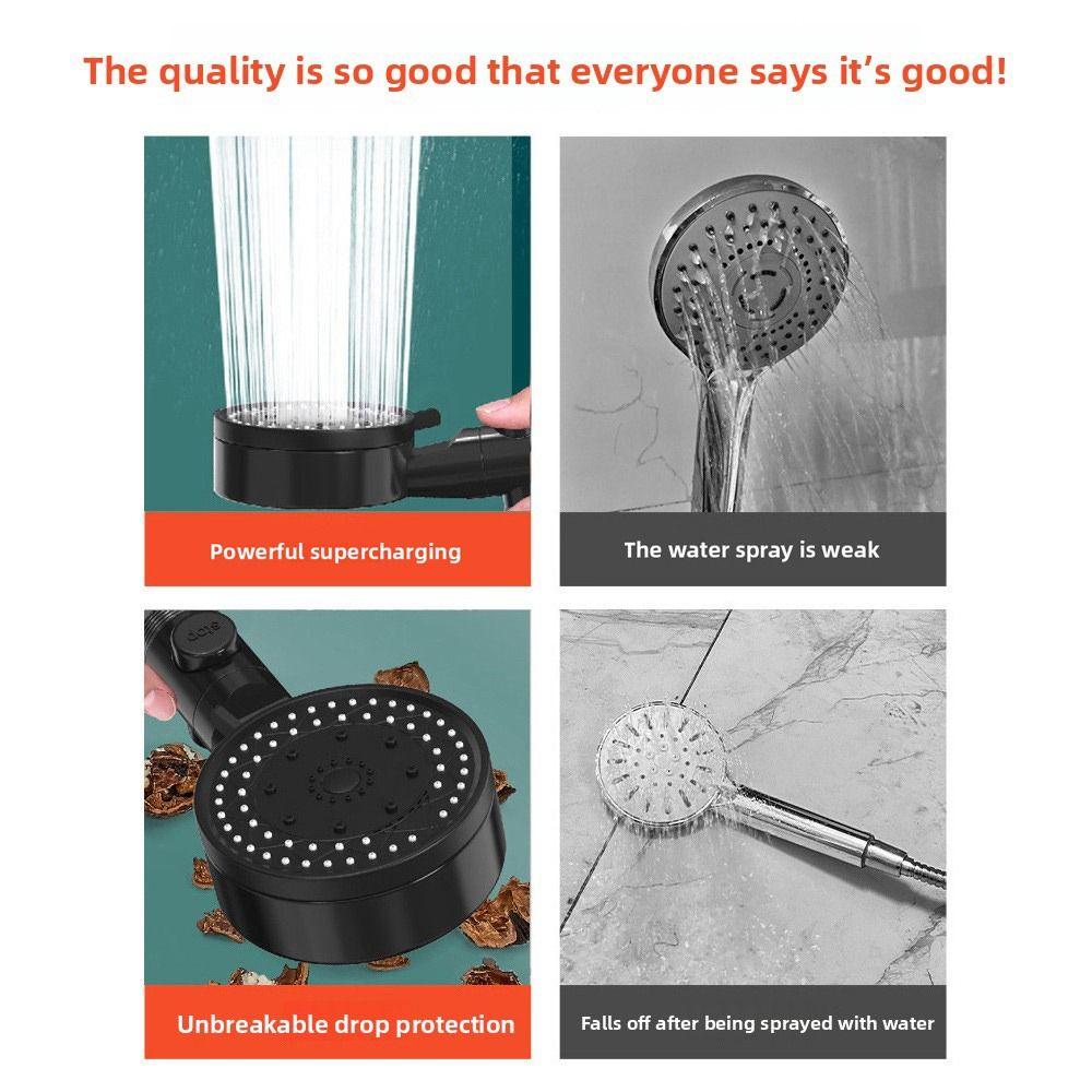 Black White Color High-Pressure Shower Head 10 Spray Modes Water Saving Shower  Bathroom Use