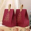 10PCS with Leather Handles Merry Christmas Candy Gift Box Hot-Stamped Cookie Package Bag  Banquet