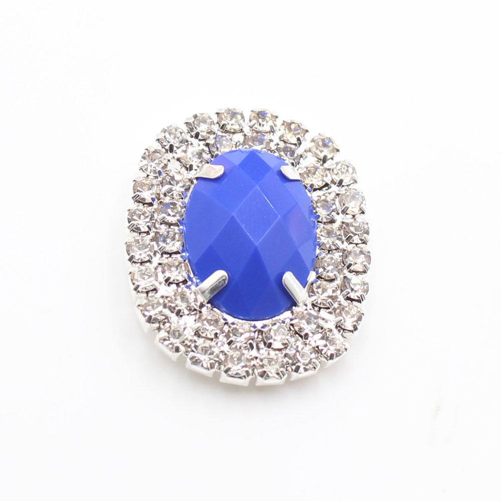10 pieces of 23 * 28mm double row oval flat crystal four hole sewn rhinestone buttons DIY clothing hair clip decoration accessor