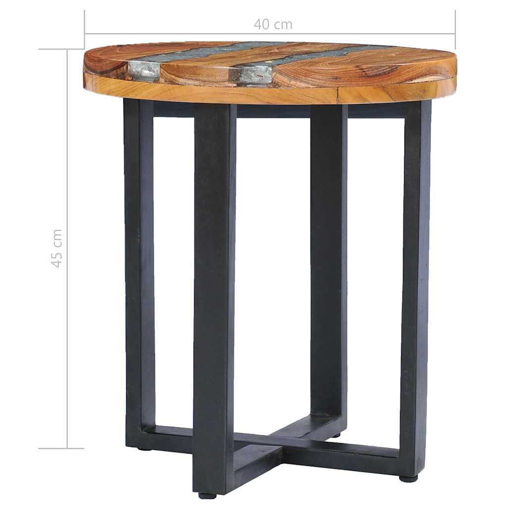 Coffee Table 40 x 45 cm Solid Teak and Polyresin