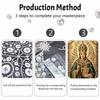 Stretched Frame Pearl Art Kit Religious Saint Portrait DIY Sparkling Bead Canvas Creative Leisure Craft for Home Decoration