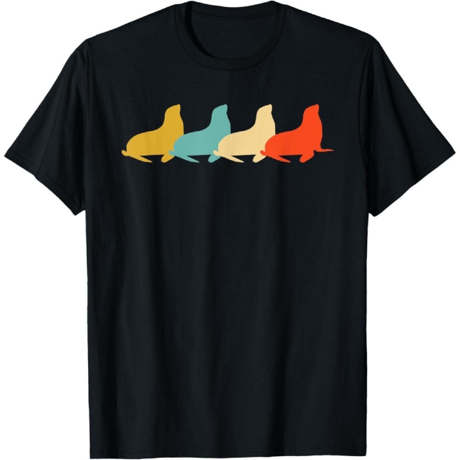 Retro Vintage Sea Lion T-Shirt S