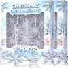 2/12x Crystal Clear Icicle Acrylic Snowflake Pendants Xmas Tree Hanging Ornament Home New Year Christmas DIY Crafts Decoration