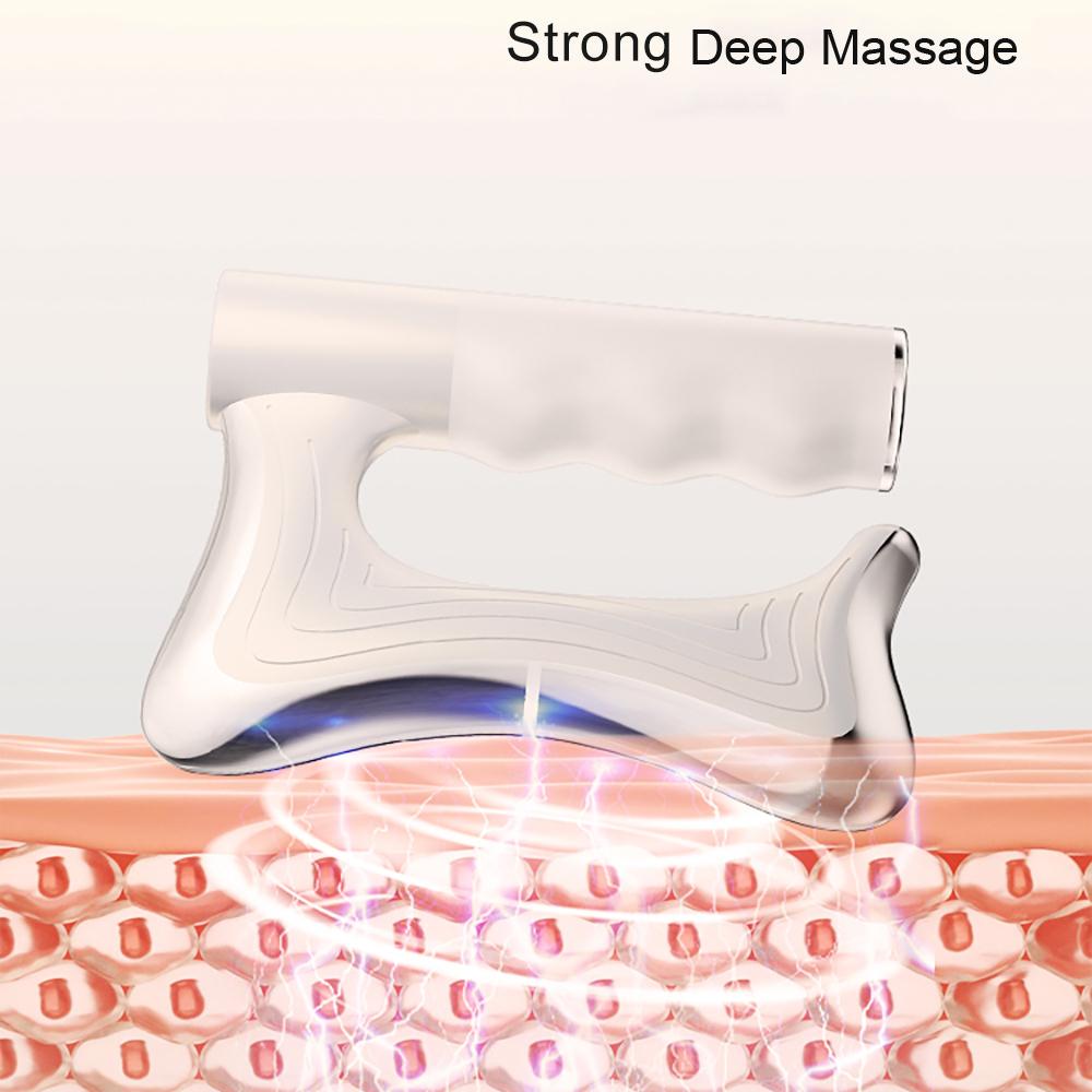 2025 New Electric Heating Fascia Knife Muscle Relaxation LCD Vibration Massager Warm Body Lifting Blade Comb Massage Tool