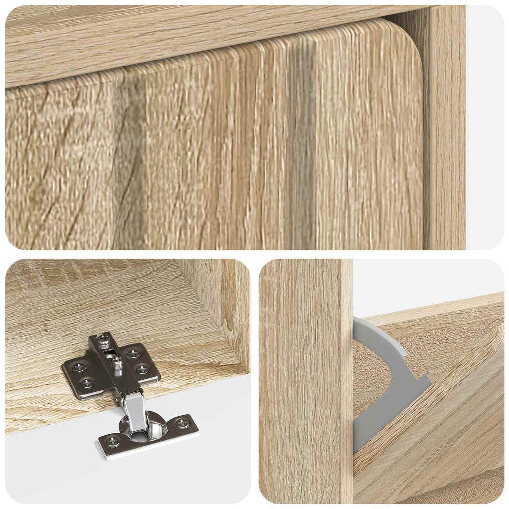 Shoe Cabinet ZWOLLE 78 X 24 X 103 Cm Engineered Wood Sonoma Oak