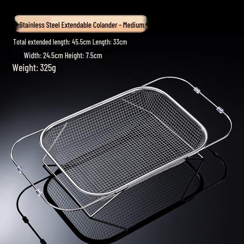 Stainless Steel Retractable Sink Drain Basket for Fruit & Veggies