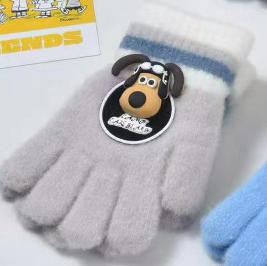 Children's Flip-Top Fleece Gloves: Warm, Thick, Half-Finger Design for Autumn/Winter