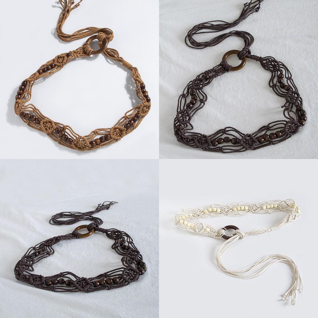 Bohemia Boho Waist Cord Knotted Natural Material Relaxed Vacation Style