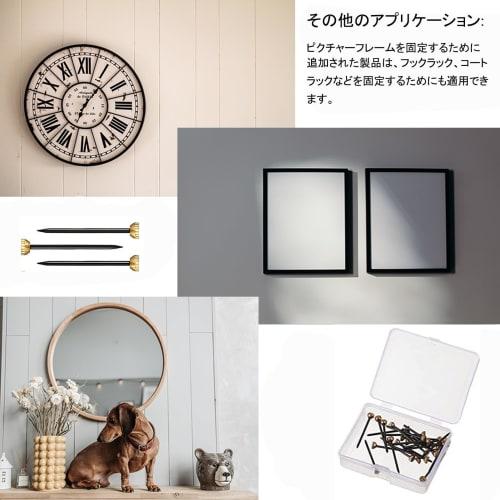 PAVIKE Decorative Nails, Brass Head, Round Head [50-Piece Set], Thin Picture Hanging Nails, 1.3mm Diameter X 25mm Length, Brass Nails for Board Hooks,