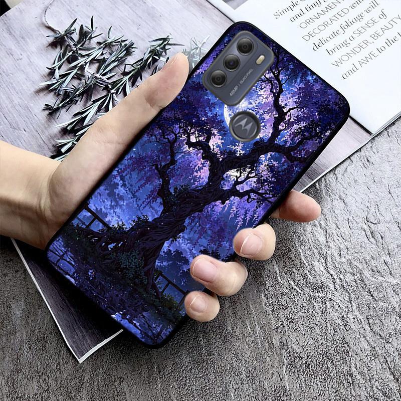 Night Scenery Moon Flower Beach Case For Motorola G Stylus 5G G Play G35 G45 G54 G24 G86 G04S E13 E14 E32 E32S
