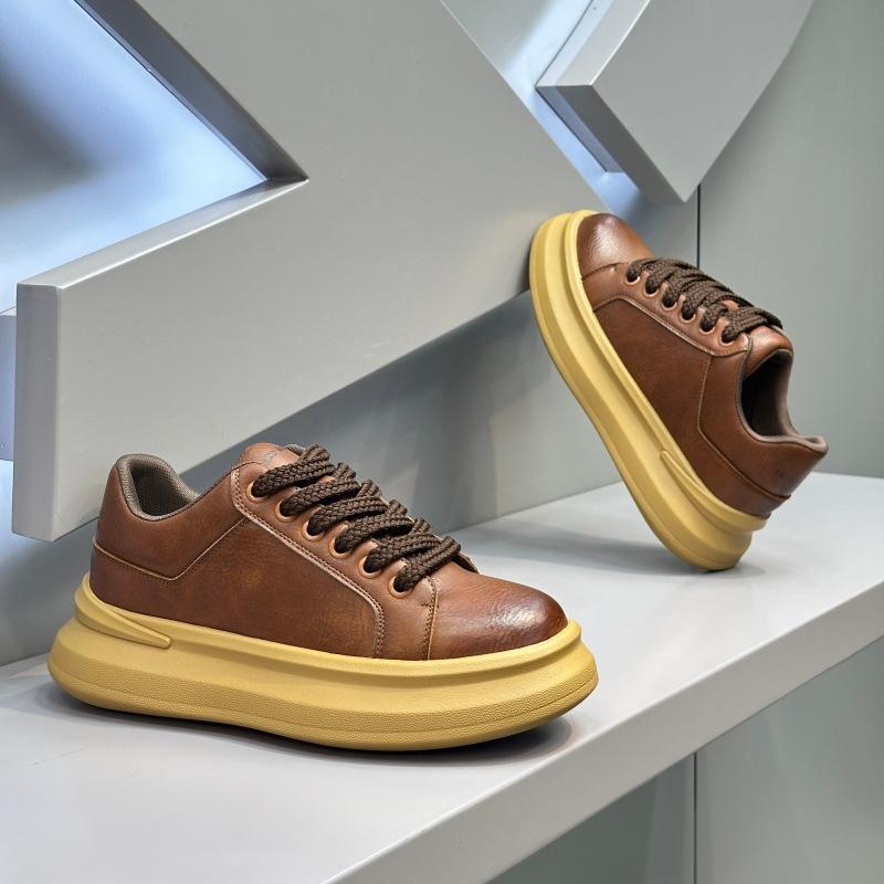 Winter velvet warm thick-soled casual leather lace-up casual shoes comfortable super fire dad shoes ok