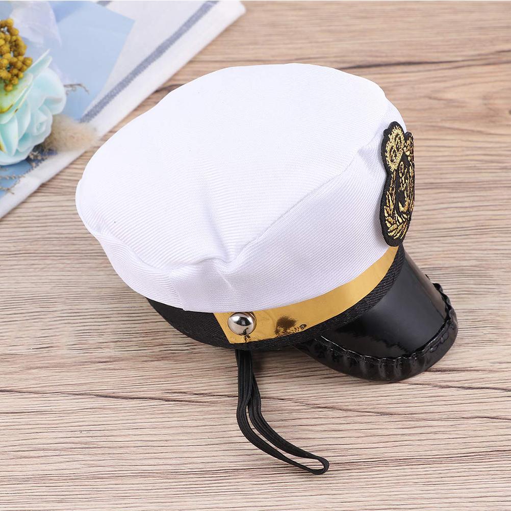 Halloween Kapten Sjömanshatt Vit Kapten Hatt Hund Katt Valp Sjöman för Halloweenfest Cosplay