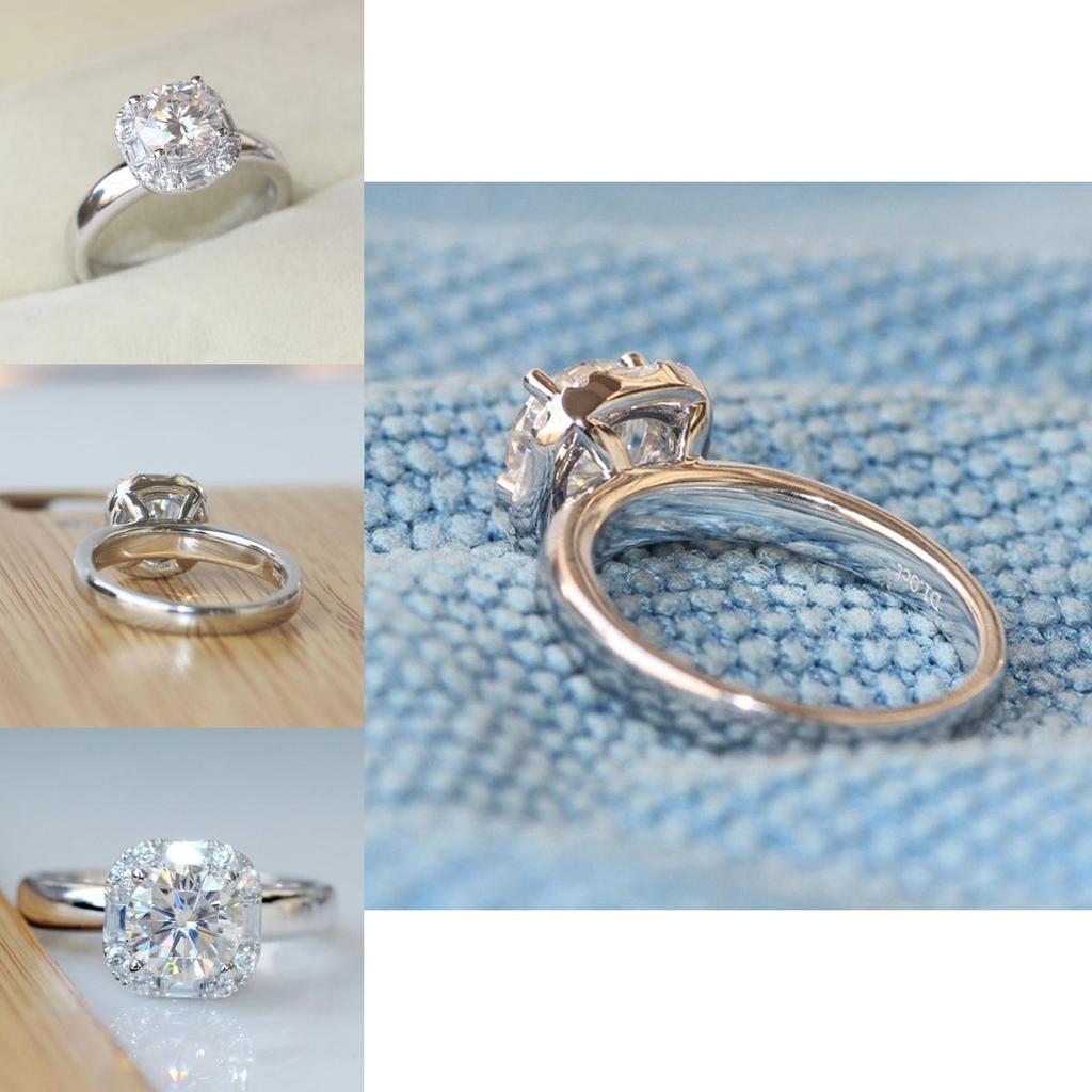 Elegant Silver Plated Wedding Ring For Women With Square Simulated Zircon