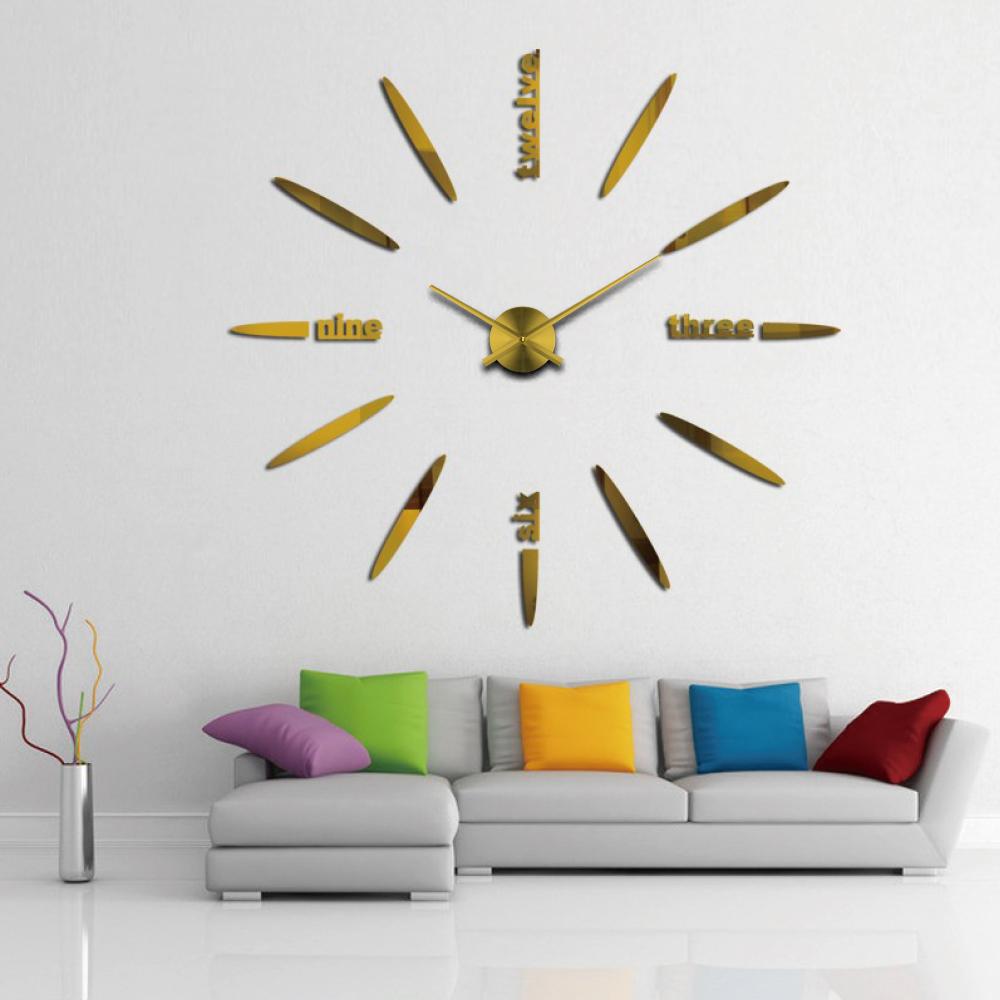 3D Wall Clock DIY Removable EVA Foam + Acrylic Mirror + Living Room Home Decor Needle Quartz Aluminum Movement 10CM Support