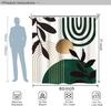 Miyotaa Emerald Green Abstract Shower Curtain Set 60Wx71H Inches Modern Mid Century Sun Leaves Plant Aesthetic Neutral Simple Ge