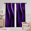 2D Flat Printing 2pcs Window Drapes Purple Swirls (4) 100% Polyester  Without Electricity Versatile Suitable for Holiday