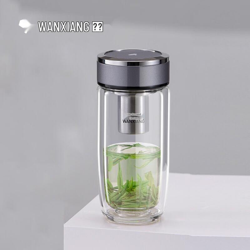 WANXIANG Double-Walled Insulated Glass Tea Cup