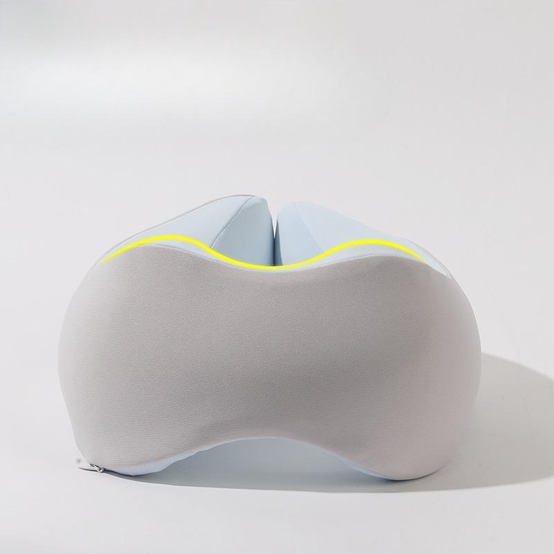 Oreiller de voyage en forme de U Mousse à mémoire de forme Support pour le cou Ergonomique Portable Pliable Doux Respirant pour Vol Bureau Sieste Camping Côté Couchage Lavable