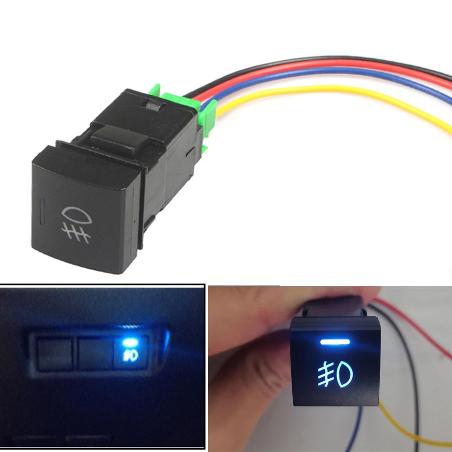 1Pcs Orignal Size Fog Lights Switch For Toyota Camry Corolla RV4 ON-OFF Buttons Blu-ray 12V Relays 5