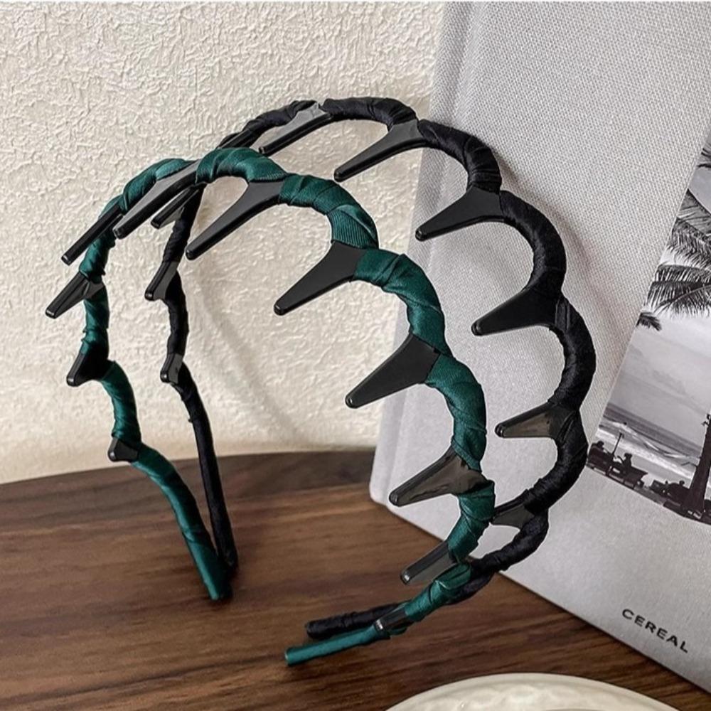 Leopard Pattern Hair Hoops U Shape Headwear Fashion Plush Teethed Hairband  for Women