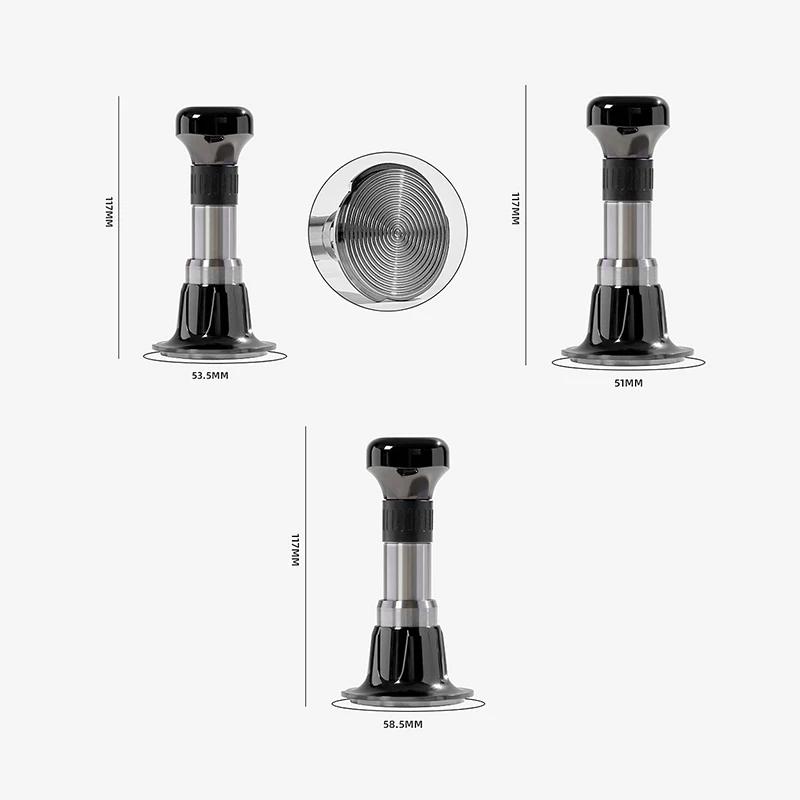 51/53/58mm Coffee Tampers Stainless Steel Rebound Constant Force Impact Tamper Threaded Bottom Espresso Tool Barista Accessories