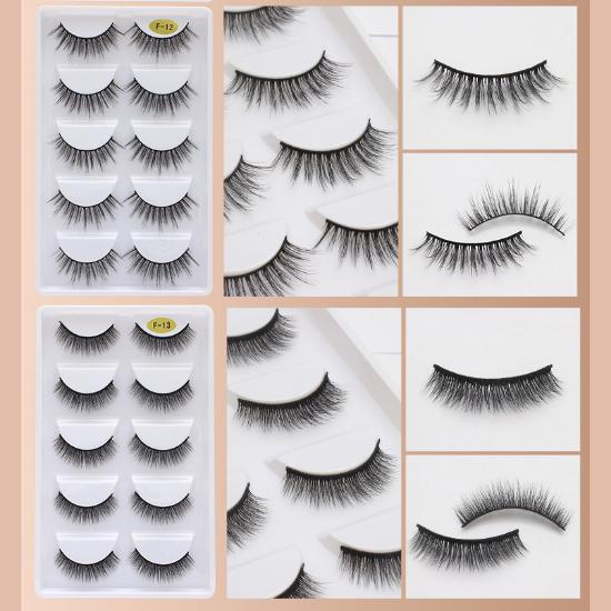 3D Multi-layer Thick 5 Pairs of Eyelashes Natural Eyelashes Simulation Curling False Eyelashes Eyelash Extension natural false eyelashes. 3d lashes