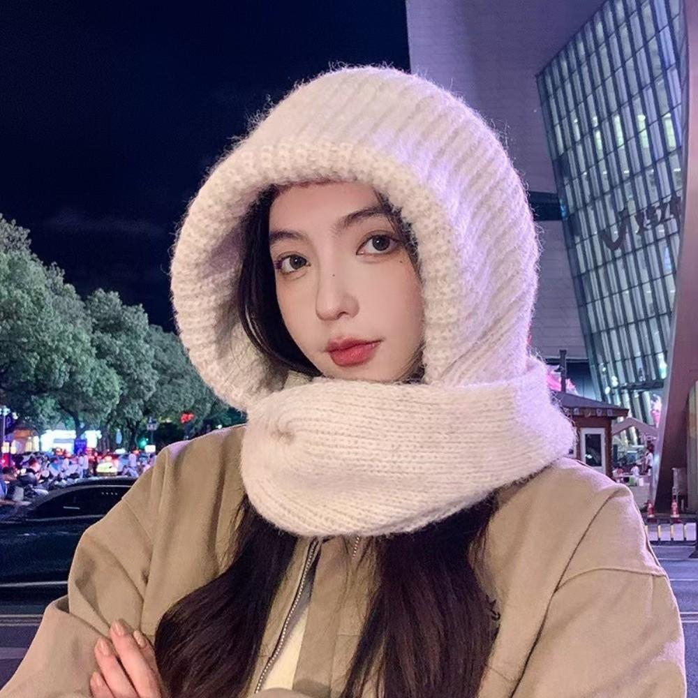 Warm Scarf Mask Integrated Hat Windproof Ear Protection Hat New Neck Warmer  Autumn and Winter