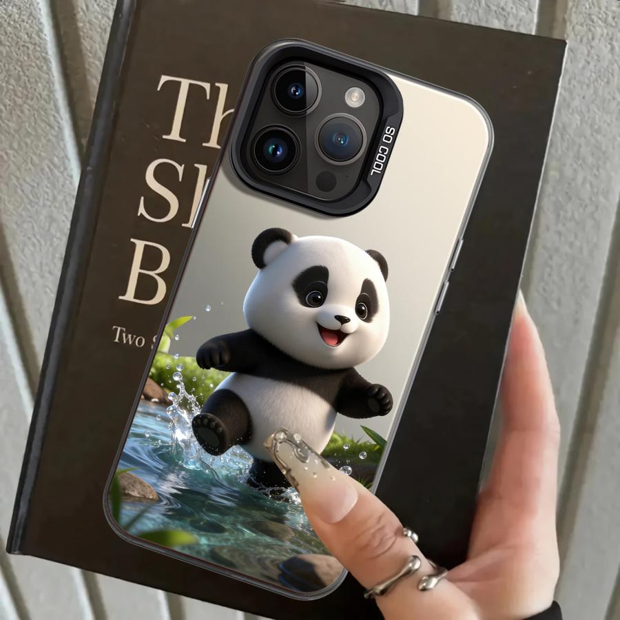Chubby Panda Back Phone Cover Case for iPhone 17 Pro Max 11 XS 13 Pro XR 12 Air 15 Plus 16 14
