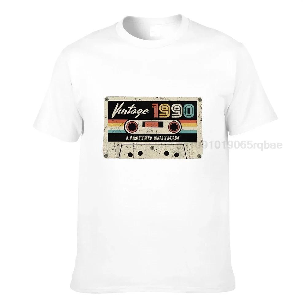 Classic Vintage Made In 1990 T Shirt Unisex 30th Birthday Gift Retro Cassette Tshirt Cotton Tee Shirt Anniversary Tops For Husband