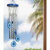 Evil Eye Wind Chimes for Home and Garden – Hanging Decoration Items Housewarming Gifts Room Décor for Living Room and Bedroom, 4 Silver Pipe