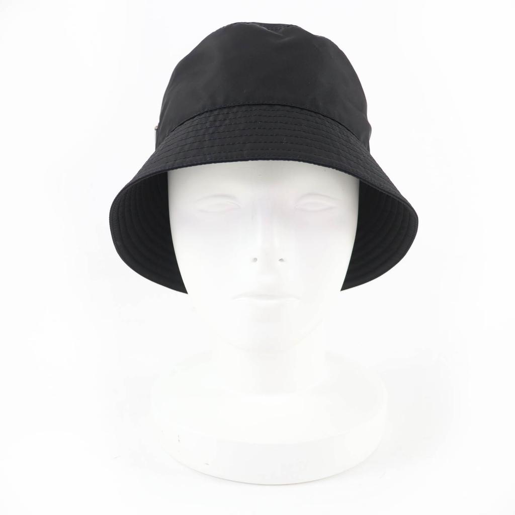 Excellent PRADA hat RE-NYLON Triangle with logo Bucket black Women S 1HC137 Used
